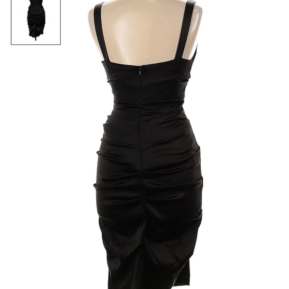 XSCAPE COCKTAIL DRESS W/ FLATTERING RUCHING W/ BACK ZIPPER - Picture 2 of 10